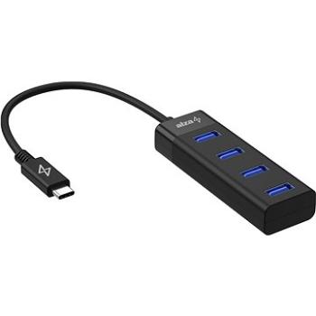 AlzaPower Core USB-C (M) na 4× USB-A (F) černá (APW-HCC4A1B)