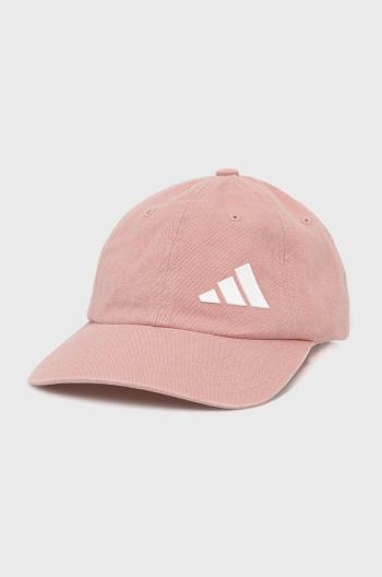 Bavlněná čepice adidas HD7305 růžová barva, s aplikací