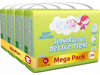 MonPeri Klasik Mega Pack XL 12-16kg Eko Jednorázové dětské pleny 136 ks