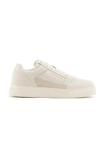 Kožené sneakers boty Emporio Armani béžová barva, X4X657 XR101 T847