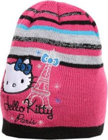 HELLO KITTY DÍVČÍ RŮŽOVÁ ČEPICE PARIS Velikost: 52