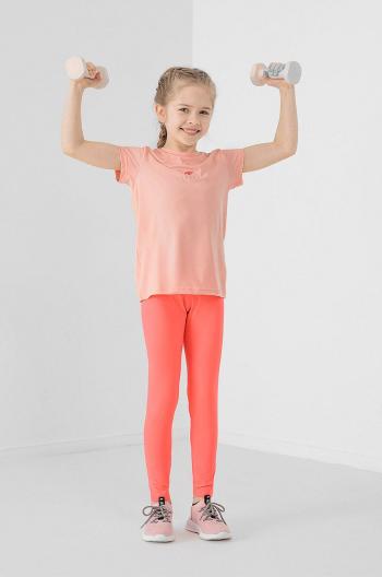 Dětské bavlněné tričko 4F růžová barva
