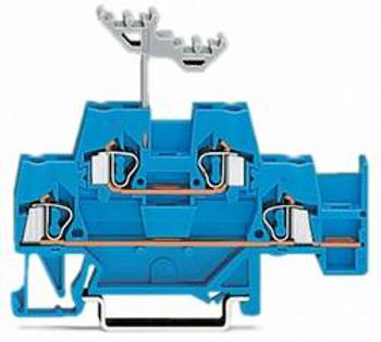 Dvojitá průchodková svorka WAGO 280-530, osazení: N, pružinová svorka, 5 mm, modrá, 50 ks