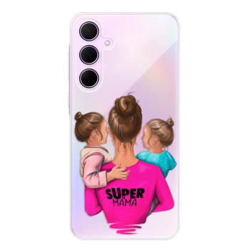 Odolné silikonové pouzdro iSaprio - Super Mama - Two Girls - Samsung Galaxy A35 5G