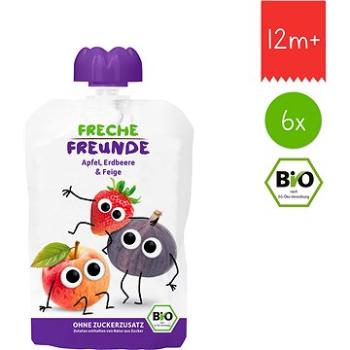 Freche Freunde BIO Jablko, jahoda a fík 6× 100 g (4260249144088)