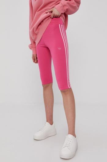 Kraťasy adidas Originals GN4441 dámské, růžová barva, s aplikací, medium waist