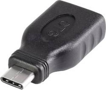 Adaptér USB 3.0 Renkforce [1x USB-C™ zástrčka - 1x USB 3.2 gen. 1 zásuvka A] černá s funkcí OTG, pozlacené kontakty