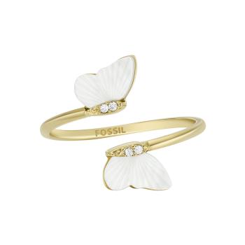 Fossil Slušivý pozlacený otevřený prsten Radiant Wings JF04423710 57 mm