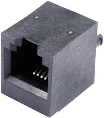 RJ45 konektor BEL Stewart Connectors SS65600-002F - zásuvka, vestavná vertikální RJ11 počet pólů: 6P4C, černá, 1 ks