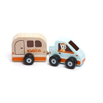 Cubika 15368 Auto s karavanem - dřevěná hračka s magnetem 2 díly (4823056515368)