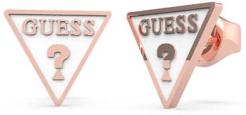 Guess Trojúhelníkové růžově pozlacené náušnice UBE70129