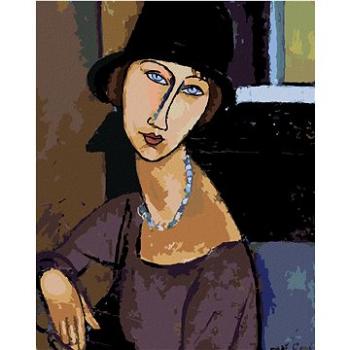 Diamondi - Diamantové malování - JEANNE HÉBUTERNE S KLOBOUKEM A NÁHRDELNÍKEM (AMEDEO MODIGLIANI), 40 (606427A)