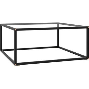 Čajový stolek černý s tvrzeným sklem 80 × 80 × 35 cm (322875)
