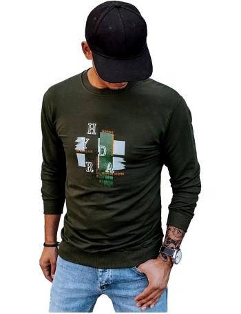 Khaki mikina s potiskem vel. 3XL