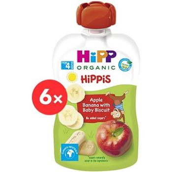 HiPP BIO 100% ovoce Jablko-Banán-Jahoda od uk. 4. měsíce, 6× 100 g (9062300433750)