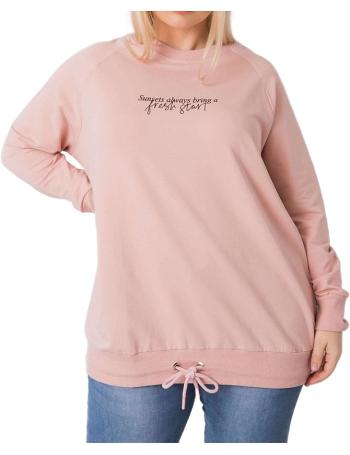 Růžové dámské tričko se stažením a s nápisem vel. ONE SIZE