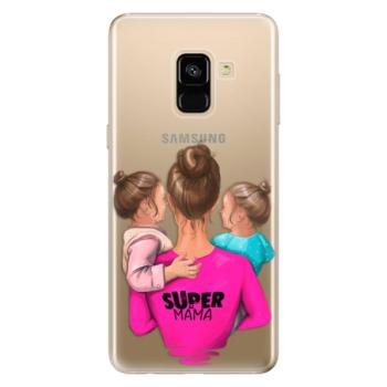 Odolné silikonové pouzdro iSaprio - Super Mama - Two Girls - Samsung Galaxy A8 2018