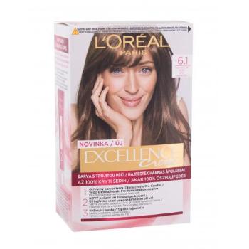 L'Oréal Paris Excellence Creme Triple Protection 48 ml barva na vlasy pro ženy poškozená krabička 6,1 Natural Dark Ash Blonde na všechny typy vlasů