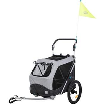 Trixie Vozík za jízdní kolo šedý 58 × 93 × 74/114 cm (4011905127941)