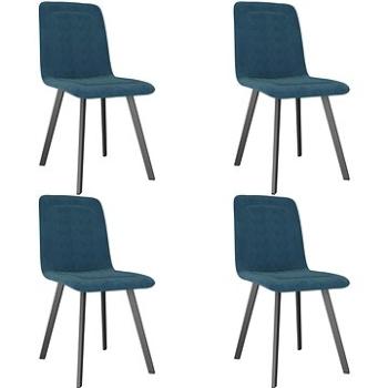 Jídelní židle 4 ks modré samet (279424)