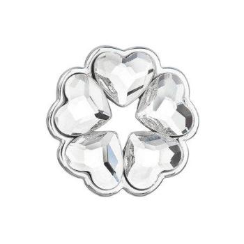 Evolution Group Stříbrný přívěsek s krystaly Swarovski bílé srdce 34234.1