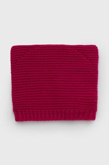 Dětska čepice United Colors of Benetton růžová barva, z tenké pleteniny, vlněná