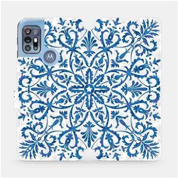 Flipové pouzdro na mobil Motorola Moto G20 - ME01P Modré květinové vzorce (5903516705948)