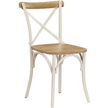 Židle s křížem 6 ks bílé masivní mangovníkové dřevo (278772)