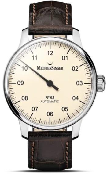 MeisterSinger N°03 AM903 - Tmavě hnědý kožený řemínek