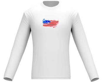 Pánské tričko dlouhý rukáv USA water flag