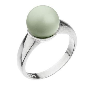 Stříbrný prsten se Swarovski perlou pastelově zelený 35022.3 pastel green, 52, Zelená