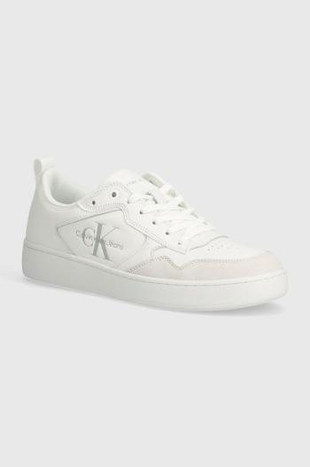 Kožené sneakers boty Calvin Klein Jeans BASKET CUPSOLE LOW LTH MONO bílá barva, YM0YM00574