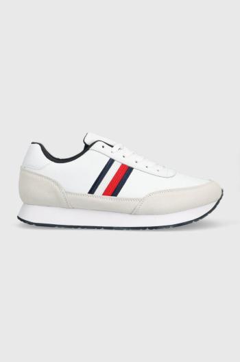 Kožené sneakers boty Tommy Hilfiger FM0FM04397 CORE EVA RUNNER CORPORATE LEA bílá barva