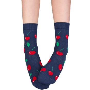 Dívčí vzorované ponožky GATTA TŘEŠNĚ modré Velikost: 30-32