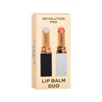 Revolution Pro Lip Balm Duo dárková kazeta balzám na rty Clear Lip Balm 2,7 g + balzám na rty Tinted Lip Balm 2,7 g pro ženy