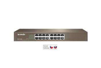 Tenda TEF1016D - 16x 10/100 Mb/s Fast Ethernet Switch, Fanless-bez ventilátorů,Rackmount,6kV ochrana, TEF1016D