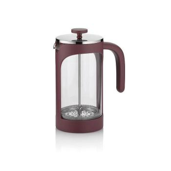 KELA Konvička na kávu french press Verona červená 1l KL-10869