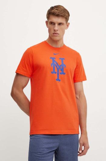 Bavlněné tričko Nike New York Mets oranžová barva, s potiskem