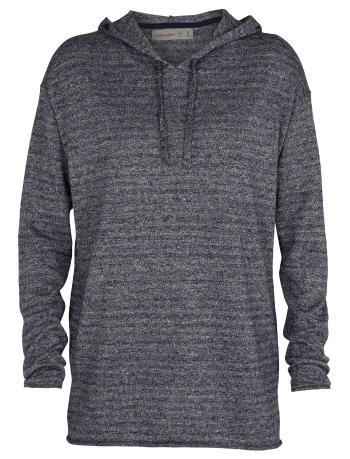 dámský merino svetr ICEBREAKER Wmns Flaxen LS Hooded Pullover Sweater, Midnight Navy HTHR (vzorek) velikost: S