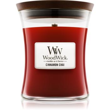 Woodwick Cinnamon Chai vonná svíčka s dřevěným knotem 275 g