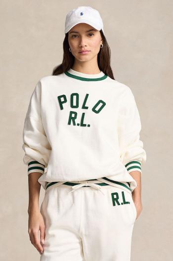 Mikina Polo Ralph Lauren dámská, bílá barva, s aplikací, 211941211