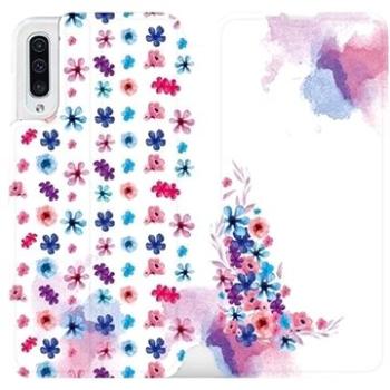 Flipové pouzdro na mobil Samsung Galaxy A50 - MR04S Vodovkové kvítečky (5903226860913)