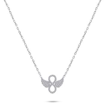 Brilio Silver Stylový stříbrný náhrdelník se zirkony NCL46W