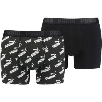 Puma MEN AOP BOXER 2P Pánské boxerky, černá, velikost S