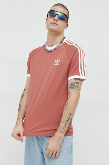 Bavlněné tričko adidas Originals růžová barva, s aplikací
