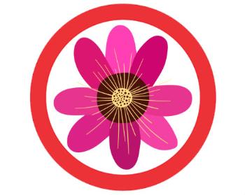 Samolepky zákaz - 5ks Květina