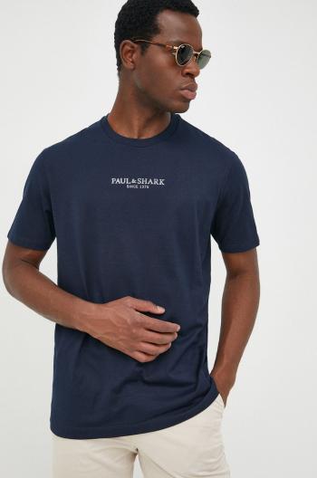 Bavlněné tričko Paul&Shark tmavomodrá barva, s potiskem