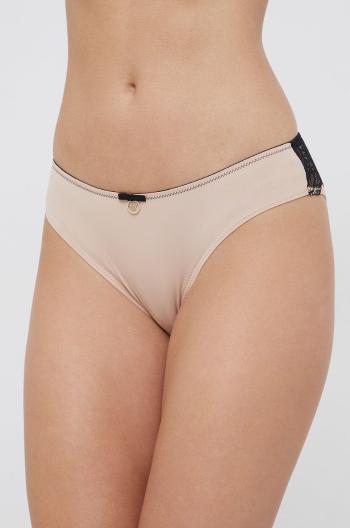 Podprsenka Emporio Armani Underwear béžová barva, průhledná