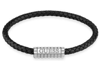 Guess Černý kožený náramek Acapulco JUMB02141JWSTBKS