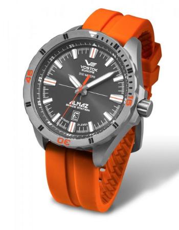 Vostok Europe Almaz Titanium Line NH35A/320H263 - Oranžový silikonový řemínek